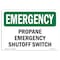 Signmission Safety Sign, OSHA EMERGENCY, 7" Height, Propane Shutoff Switch, Landscape OS-EM-D-710-L-10411 - alternate 1